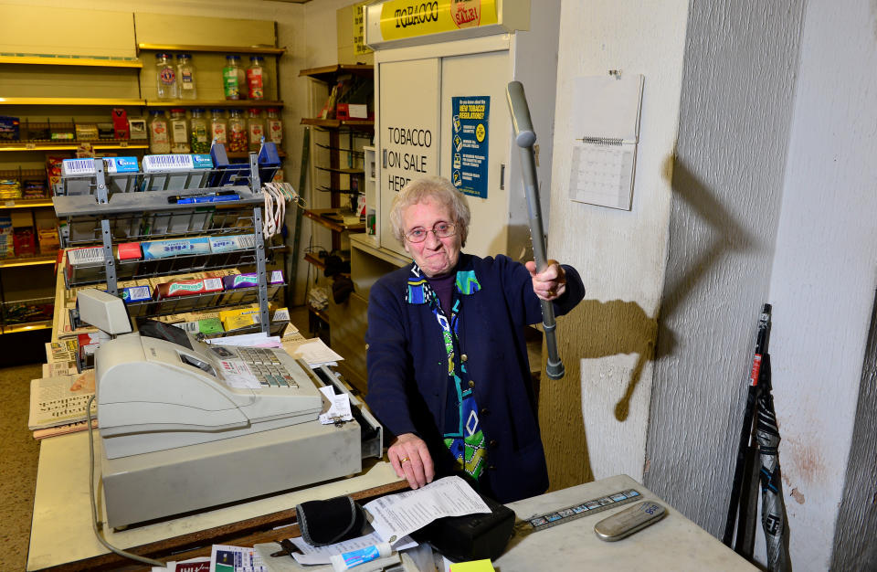 June Turner with her walking stick. (SWNS)