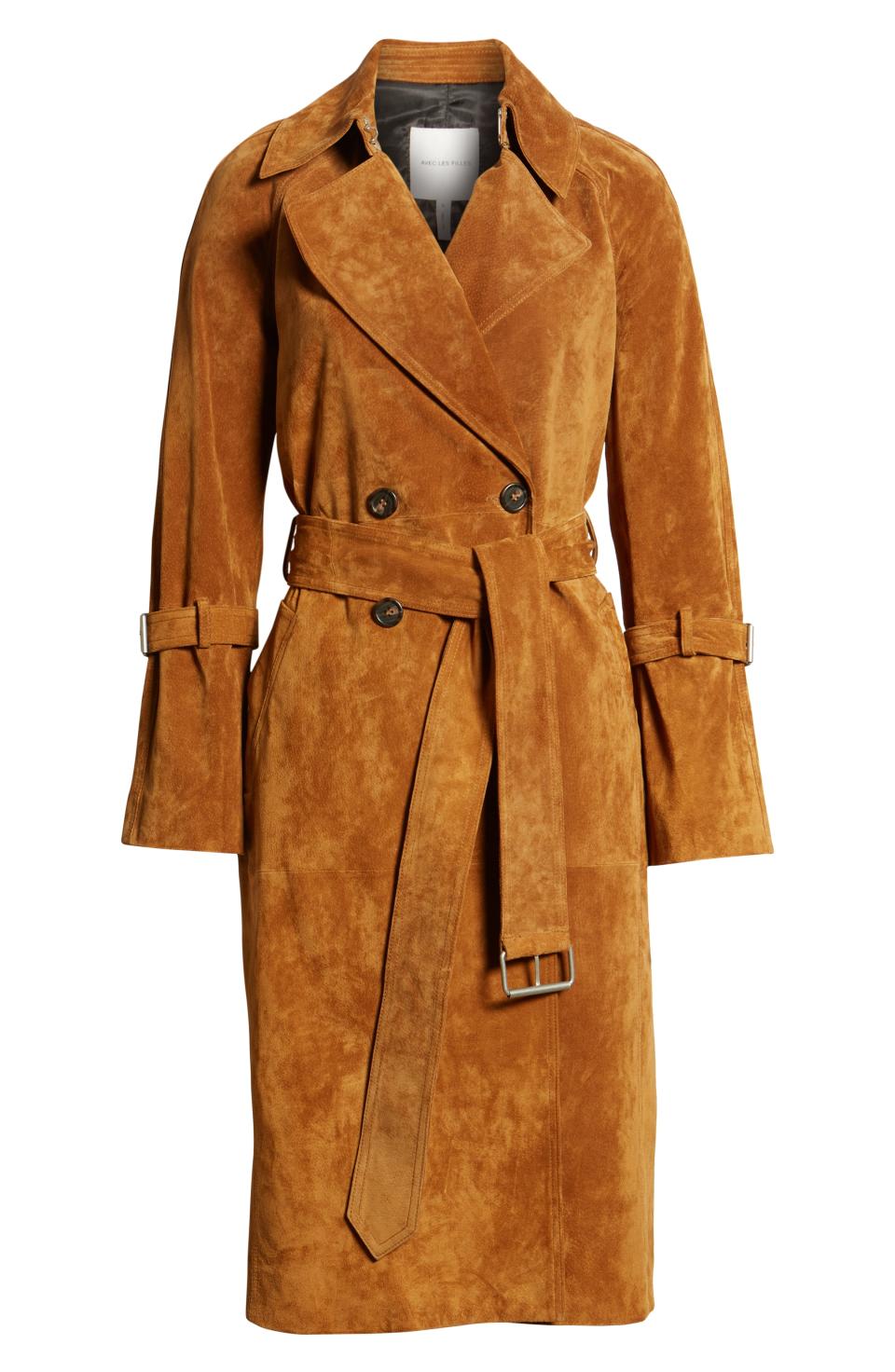 Genuine Suede Trench Coat