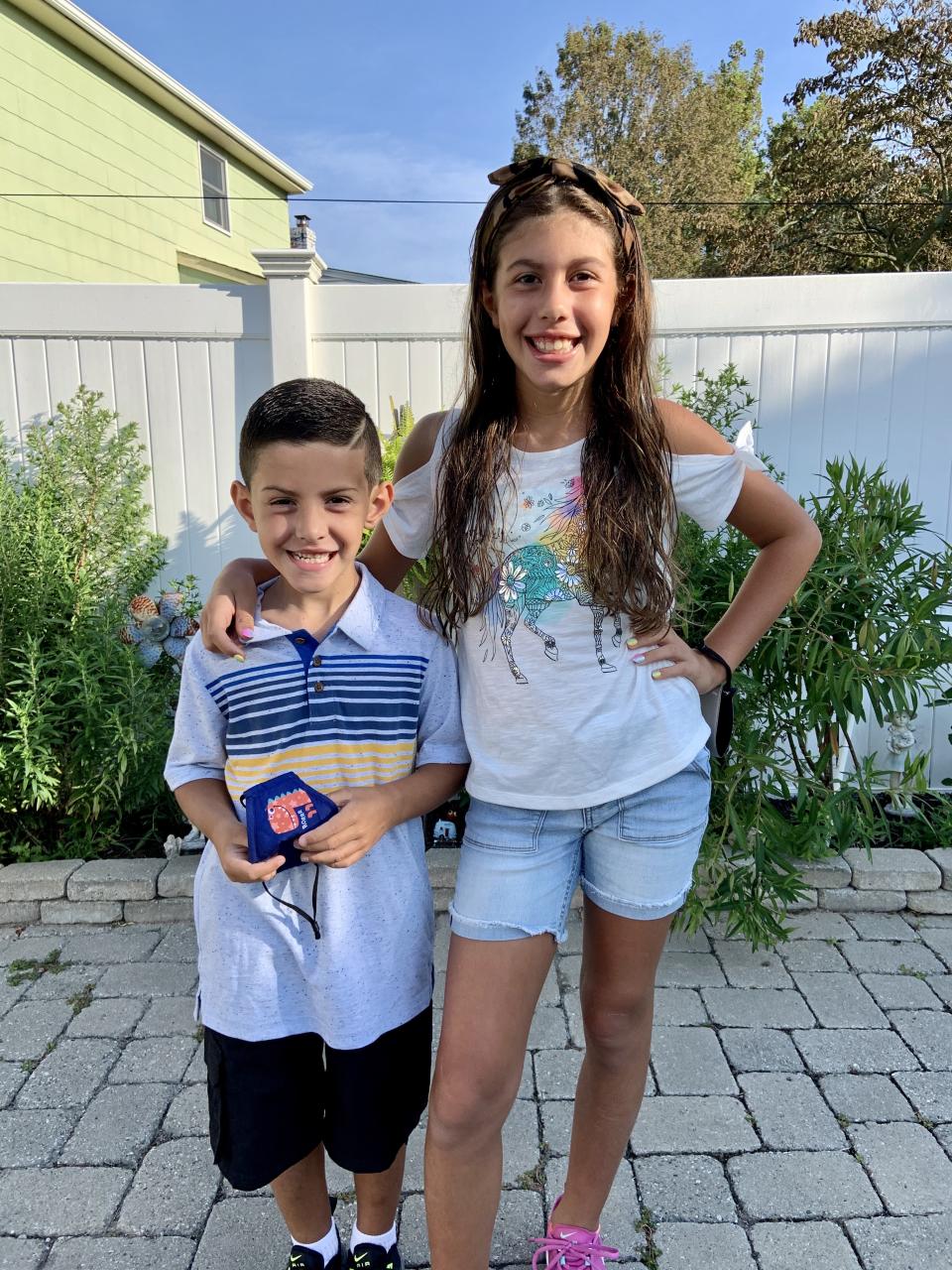 Josef Schreiner, right, enters first grade at Forest Lake Elementary School in Wantagh. Leah Schreiner enters fifth grade at Forest Lake.