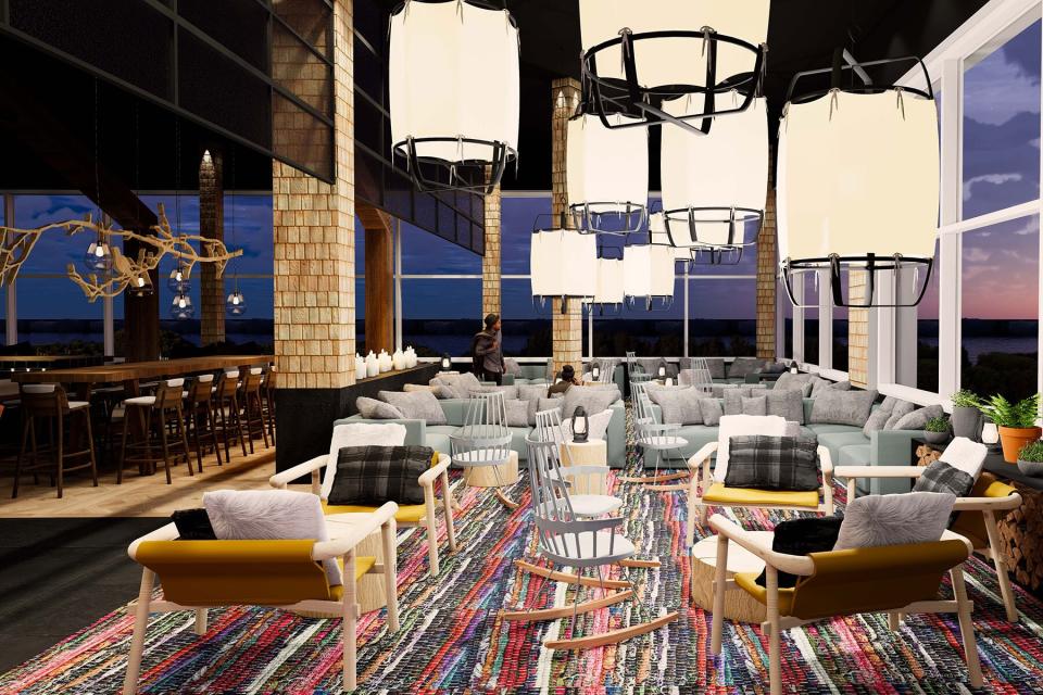 A bar lounge area at Club Med Québec