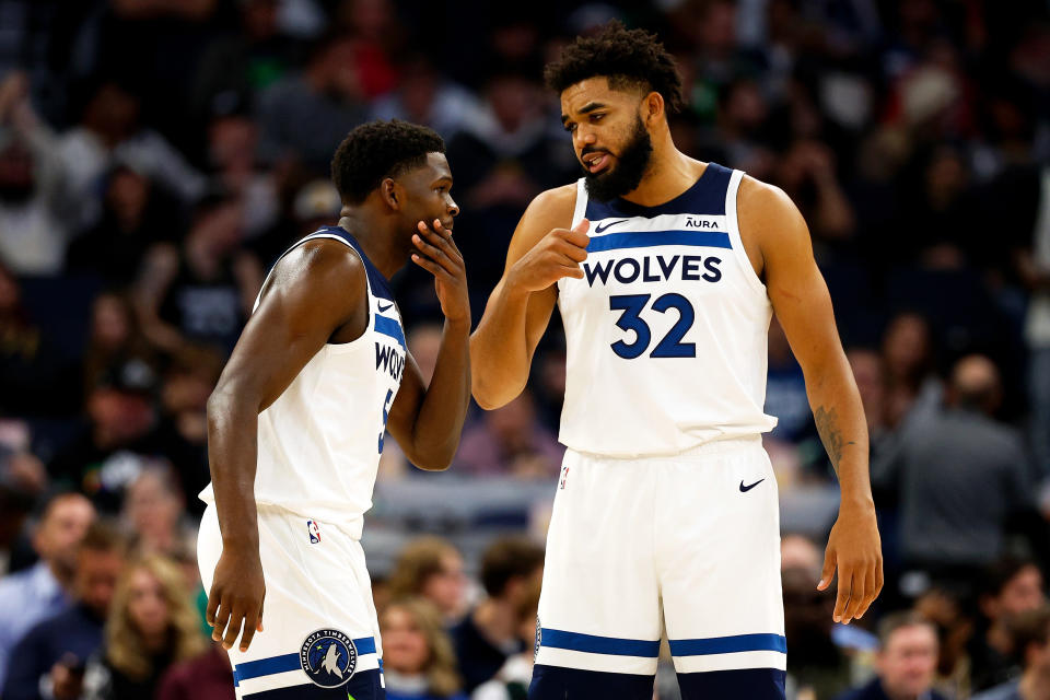 Anthony Edwards、Karl-Anthony Towns聯手領軍明尼蘇達灰狼打出絕佳開局。（NBA Photo by David Berding/Getty Images）