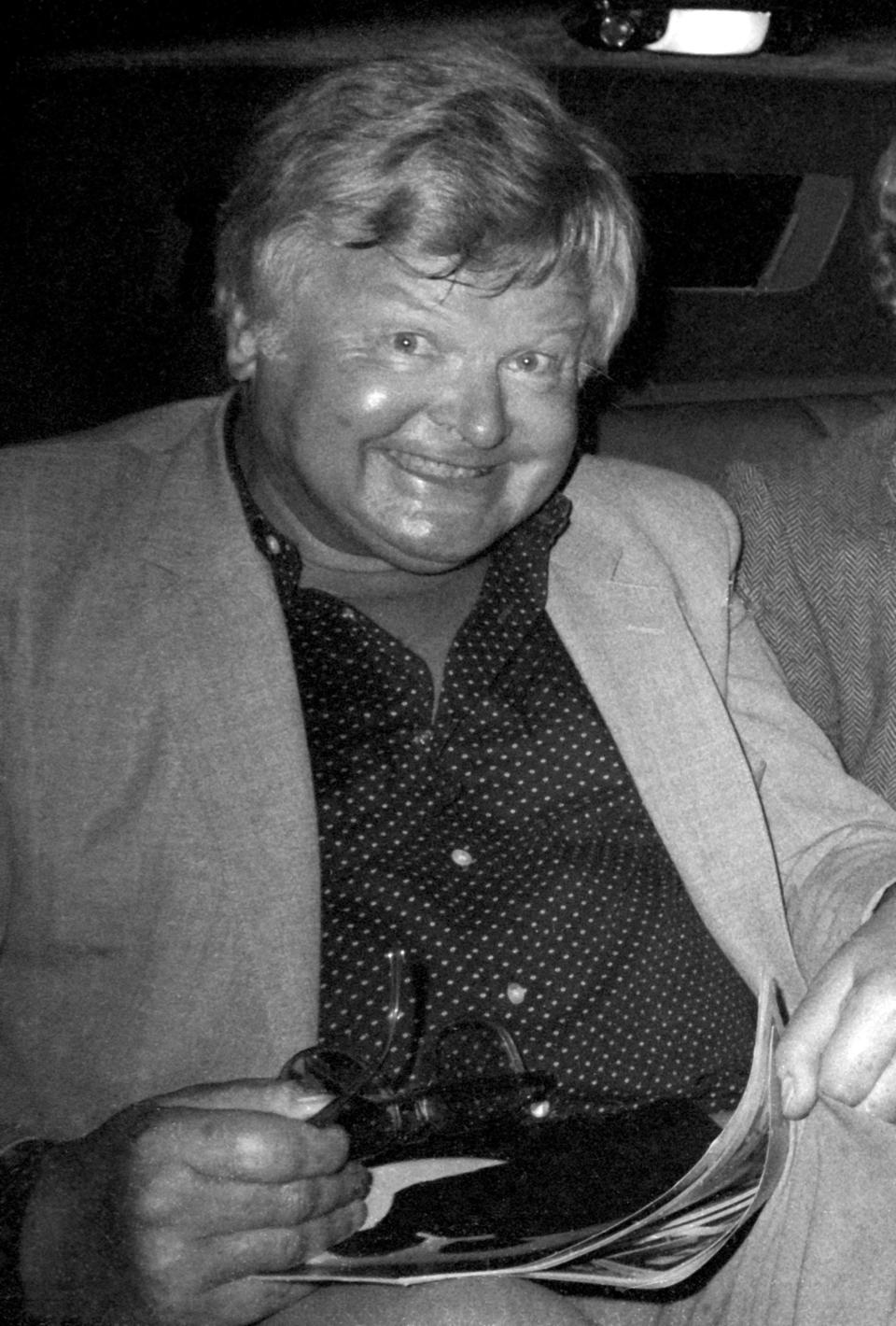 NEW YORK CITY, UNITED STATES - MAY 03:  Benny Hill arrives for a musical in Manhattan on May 3, 1983 in New York city.  (Photo by Tom Wargacki/WireImage) 