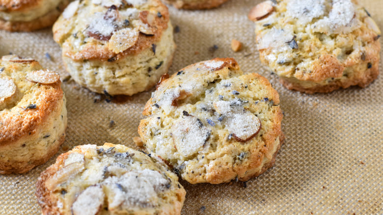 lavender almond scones freshly baked