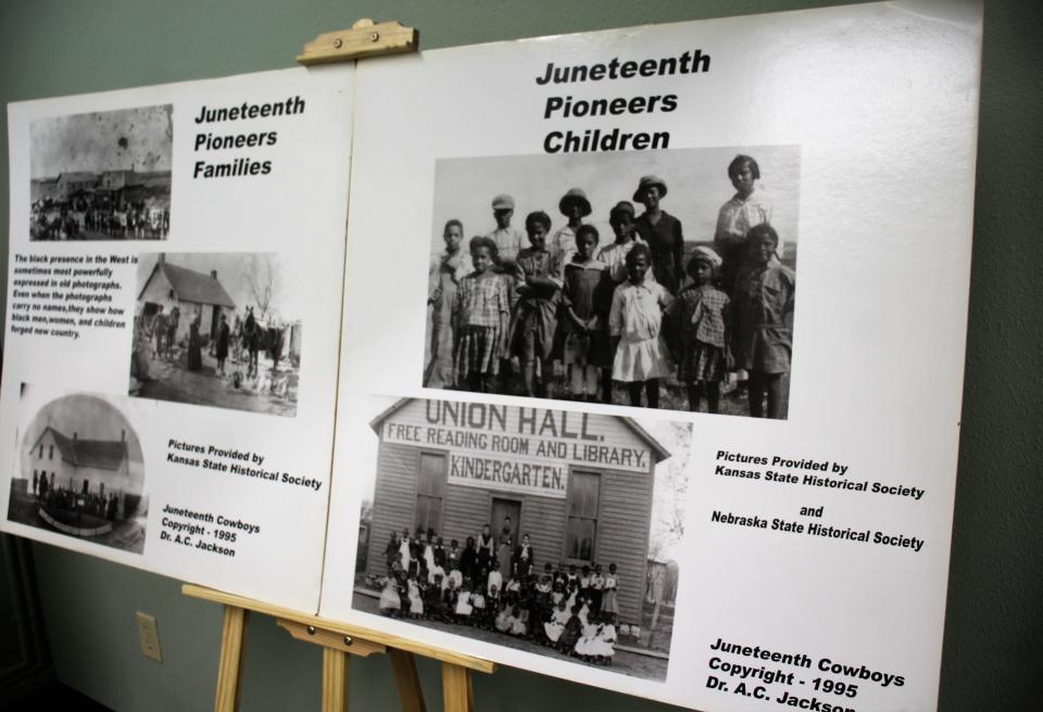 A portion of the "Juneteenth Cowboys" exhibit at the Taylor County Historical Commission Archive Building at 317 Pecan. St.