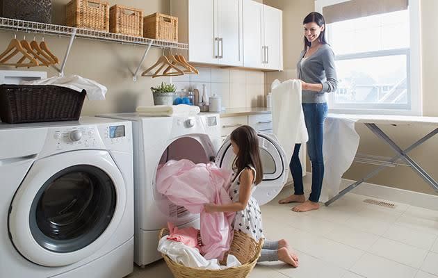 Mums reveal how often they put the washing machine on. Source: Getty