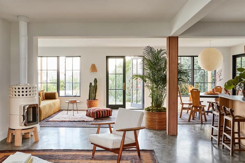 open floor plan sunny living area