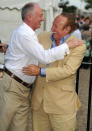 Ken Livingston (L) and Andrew Neil arriving at the Sir David Frost Summer Garden Party 2009, Carlyle Square in Chelsea, central London.