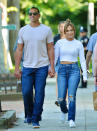 <p>The famous couple donned casual denim and t-shirt ensembles while visiting the Hamptoms in June 2017. (Photo: Splash) </p>