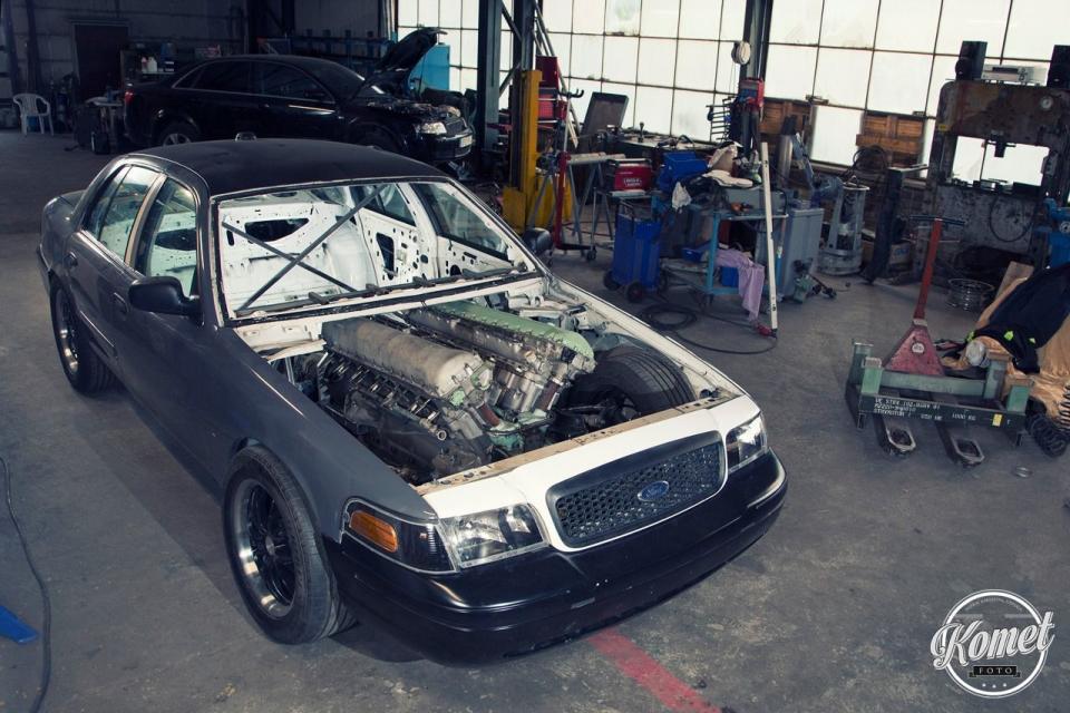 <p>We recently spoke with Daniel Werner, builder of this wacky Crown Vic in the process of receiving a 27-liter Meteor engine from a World War II-era tank. It's <a href="https://www.roadandtrack.com/car-culture/profiles/a32884239/meteor-engine-swap-ford-crown-victoria/" rel="nofollow noopener" target="_blank" data-ylk="slk:as wonderfully ridiculous as you'd think;elm:context_link;itc:0;sec:content-canvas" class="link ">as wonderfully ridiculous as you'd think</a>. </p>