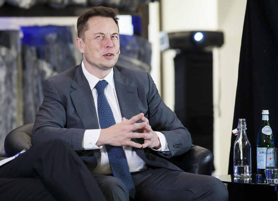 Elon Musk, CEO of Tesla Motors attends an environmental conference at Astrup Fearnley Museum in Oslo, Norway on April 21, 2016.  / AFP / NTB Scanpix / Heiko JUNGE / Norway OUT        (Photo credit should read HEIKO JUNGE/AFP/Getty Images)