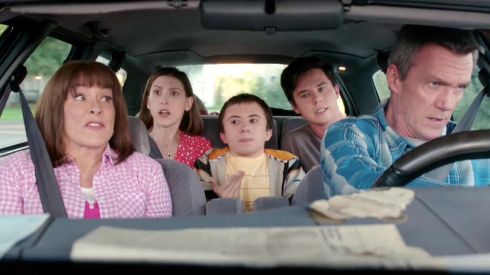 The Cast of The Middle in a car in the final episode of the show