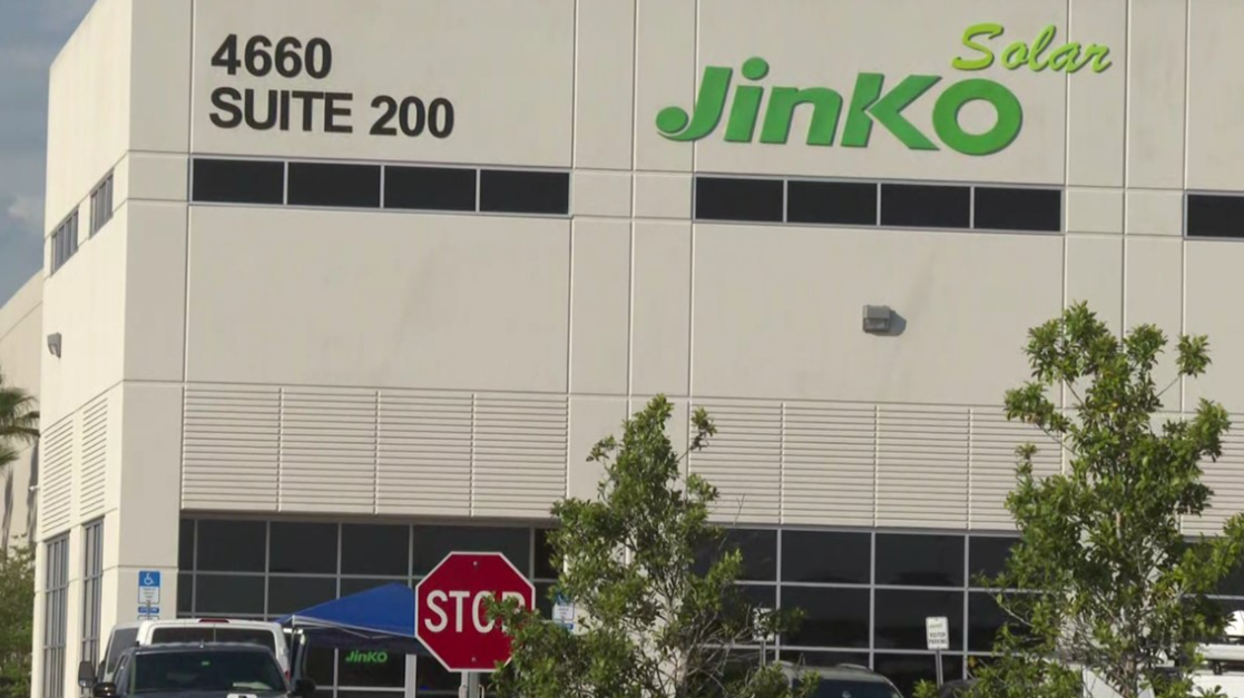 Federal agents executed a search warrant at the JinkoSolar plant in Jacksonville, Florida on Monday. The plant opened in 2018 and marked the Chinese company's first solar panel manufacturing plant in the United States.