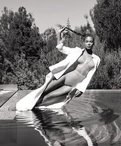 The pop-star looked fierce posing by a pool. Photo credit: Flaunt magazine