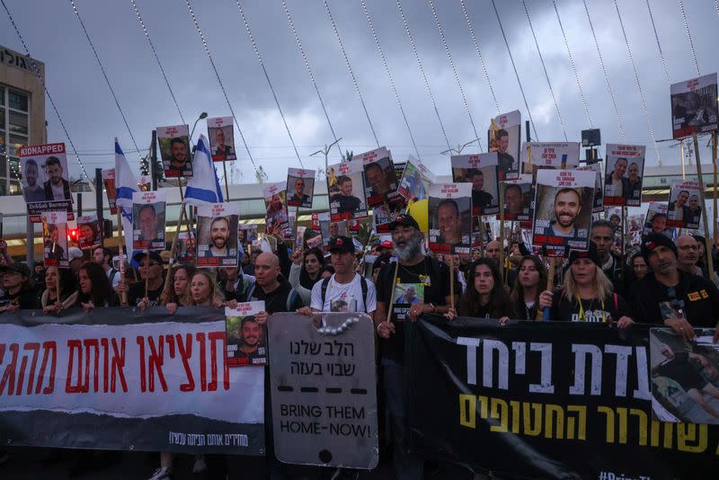 March for the hostages kidnapped in the deadly October 7 attack, in Jerusalem