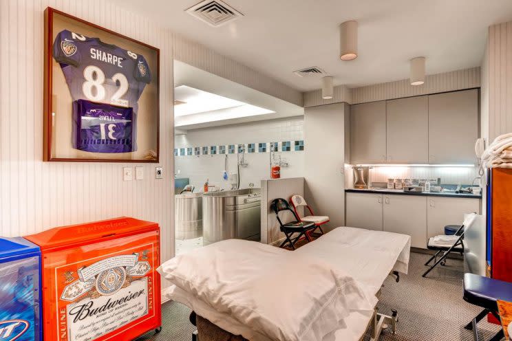 Need to recover after a long day of sports? This training room should do the trick. (Zillow)