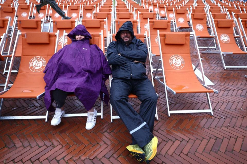 Play on the outside courts was cancelled in the afternoon after a day of rain (REUTERS)