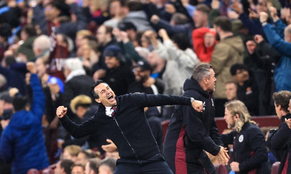 <span>Unai Emery set high expectations at <a class="link " href="https://sports.yahoo.com/soccer/teams/aston-villa/" data-i13n="sec:content-canvas;subsec:anchor_text;elm:context_link" data-ylk="slk:Aston Villa;sec:content-canvas;subsec:anchor_text;elm:context_link;itc:0">Aston Villa</a> last season – and exceeded them in this campaign.</span><span>Photograph: Simon Stacpoole/Offside/Getty Images</span>