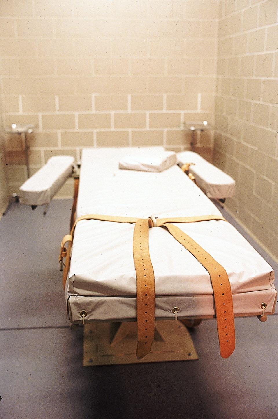 The lethal injection execution chamber at the Arizona State Prison in Florence as seen in 1993.