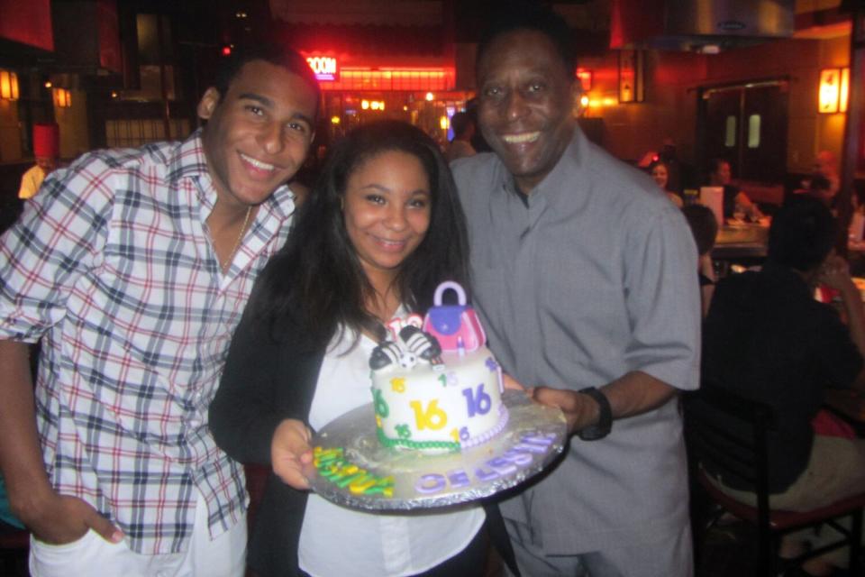 Pele with twins, Joshua and Celeste