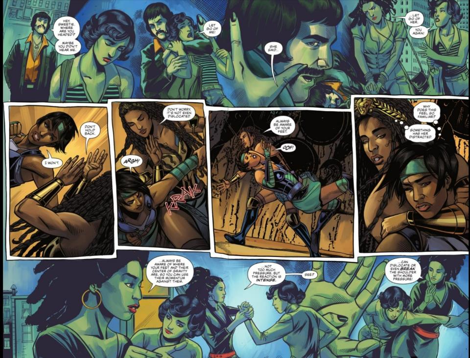 comic page from nubia and the amazons