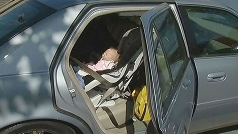 The police do not know why the doll was in the car seat. Photo: ABC News