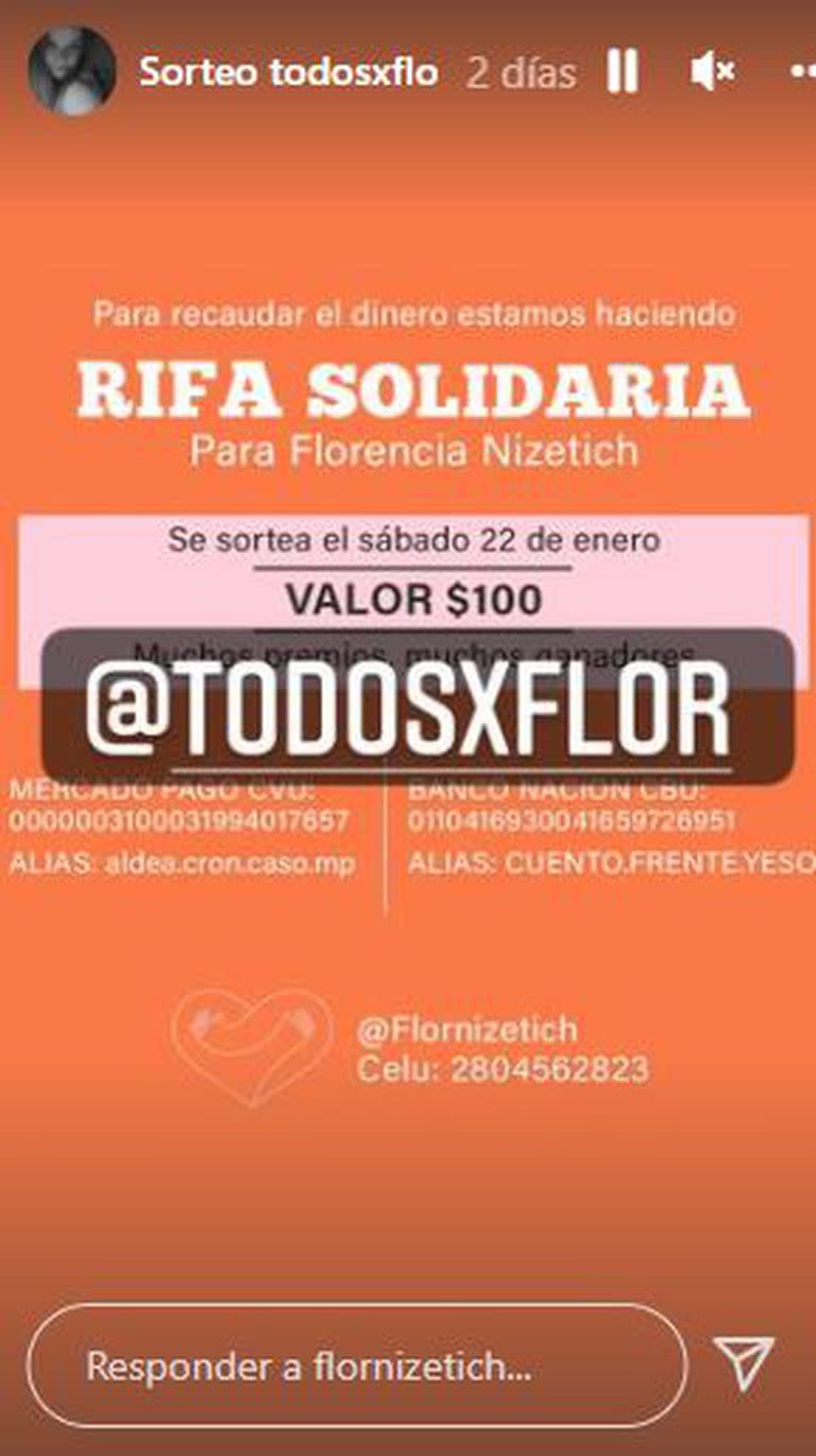 La campaña solidaria comenzó en redes sociales. Foto: @flornizetich