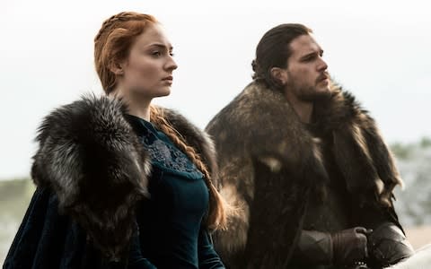 Sophie Turner as Sansa Stark and Kit Harington as Jon Snow - Credit:  HBO