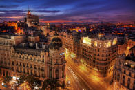 <p>Spain’s capital is known for its extensive parks, luxurious boulevards and stunning architecture. Spend the weekend exploring the buzzy backroads, second-to-none shopping and vibrant nightlife after sunset. <br><em><a rel="nofollow noopener" href="https://www.skyscanner.net/transport/flights/lond/madr/180825/180827/?adultsv2=1&childrenv2=&cabinclass=economy&rtn=1&preferdirects=false&outboundaltsenabled=false&inboundaltsenabled=false&qp_prevProvider=ins_browse&qp_prevCurrency=GBP&priceSourceId=b3ms-UK1-5&qp_prevPrice=169#details/13771-1808250630--32356-0-13870-1808251000|13870-1808270700--32356-0-13542-1808270830" target="_blank" data-ylk="slk:Get a return flight with EasyJey from London for £278 via SkyScanner;elm:context_link;itc:0;sec:content-canvas" class="link ">Get a return flight with EasyJey from London for £278 via SkyScanner</a></em><br>[Photo: Getty] </p>