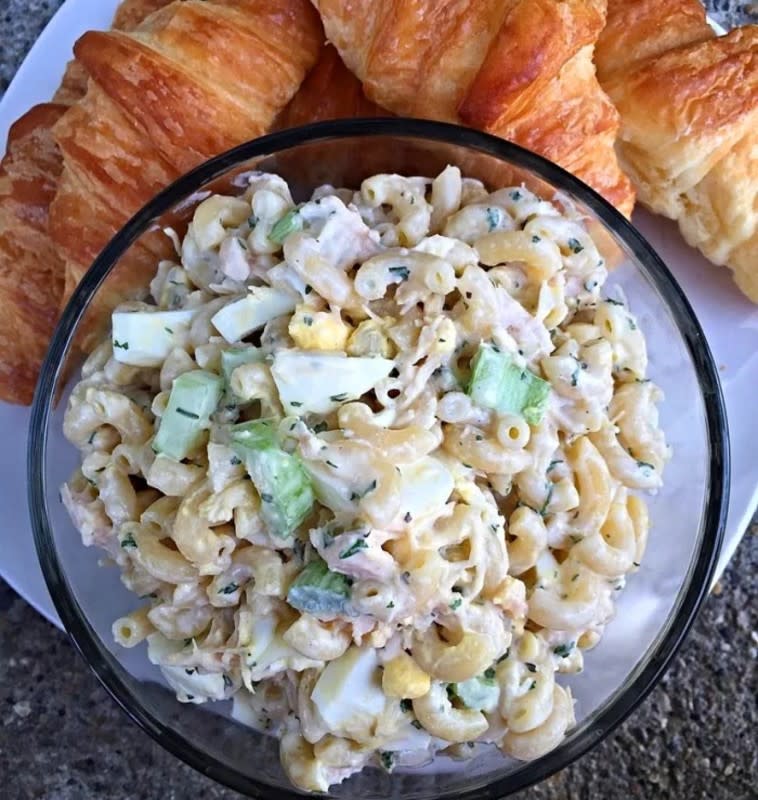 <p>Krista Marshall</p><p>Make a batch on the weekend and have lunch all week long.</p><p><strong>Get the recipe: <a href="https://parade.com/841684/kristamarshall/one-amazing-macaroni-salad-so-many-uses/" rel="nofollow noopener" target="_blank" data-ylk="slk:Chicken Macaroni Salad;elm:context_link;itc:0;sec:content-canvas" class="link rapid-noclick-resp">Chicken Macaroni Salad</a></strong></p><p><strong>Related: <a href="https://parade.com/1388138/kristamarshall/leftover-chicken-recipes/" rel="nofollow noopener" target="_blank" data-ylk="slk:55 Best Leftover Chicken Recipes;elm:context_link;itc:0;sec:content-canvas" class="link rapid-noclick-resp">55 Best Leftover Chicken Recipes</a></strong></p>