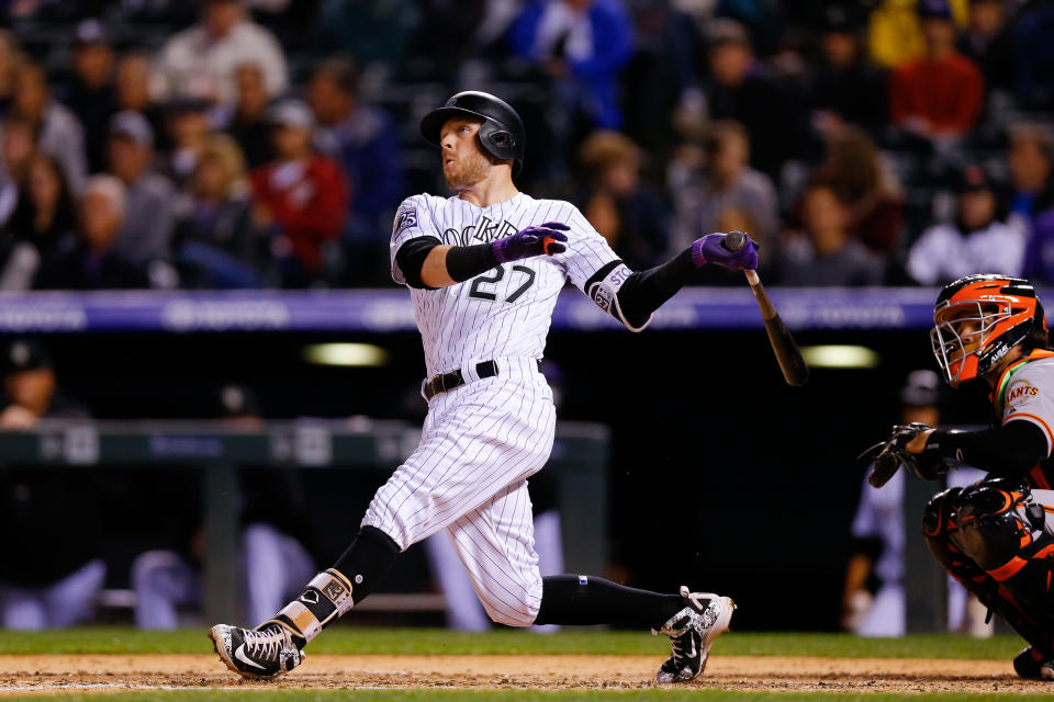 Even as far as three-homer games go, Trevor Story had a wild night at the plate. (AP Photo)