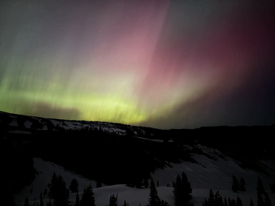 The Northern Lights from Timberline Lodge on May 11, 2024. (Courtesy: Leanna Grandi)