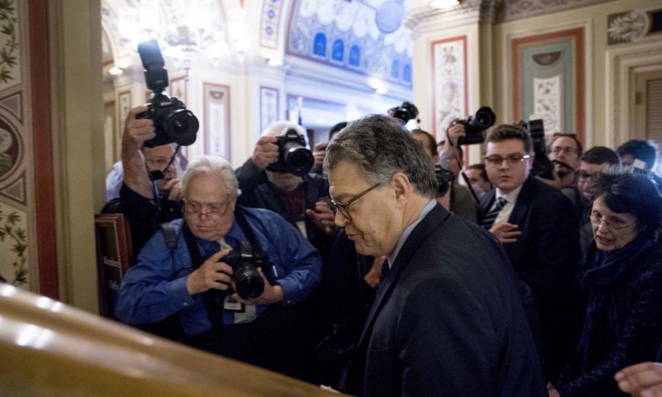 A horde of photographers on Capitol Hill.