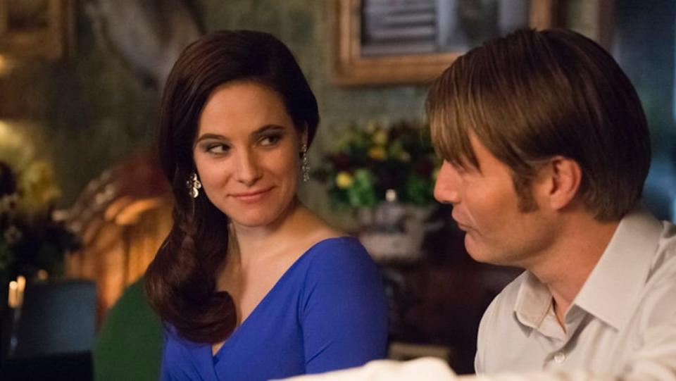 Hannibal and Alana Bloom smiling at one another