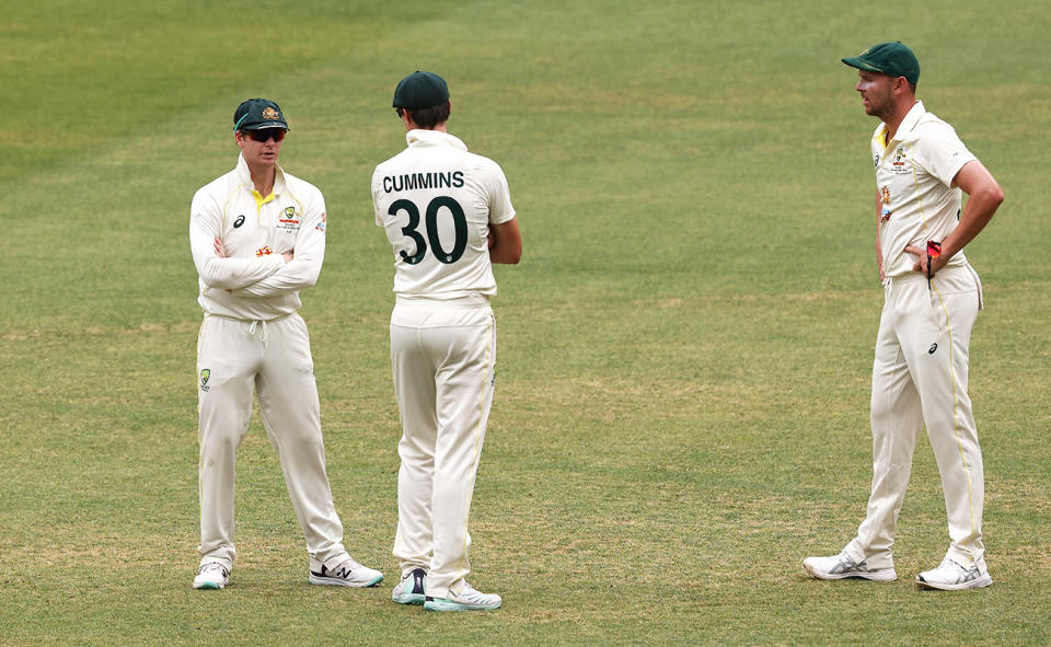 Steve Smith and Pat Cummins, pictured here during the first Test between Australia and West Indies.