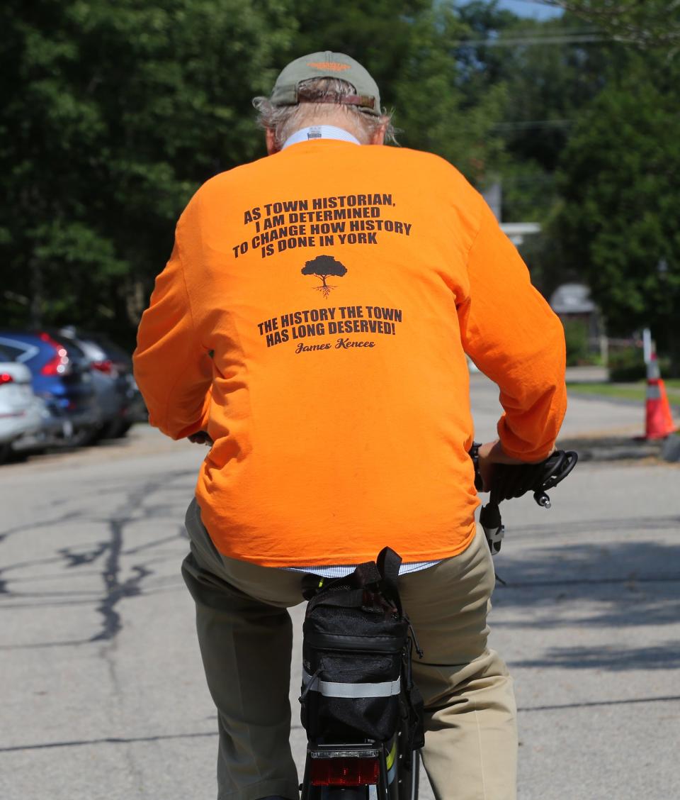 James Kences is the official town historian and has worked for years on studying York's history. He was recently gifted an electric bicycle from people in town who raised the money for him.