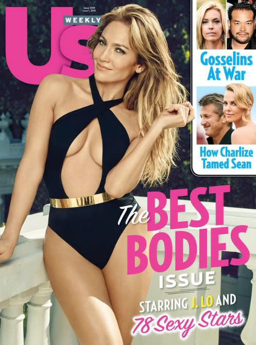 Jennifer Lopez is killing it when it comes to her smoking hot bikini bod! The <em>American Idol </em>judge has a perfect hourglass figure, and she’s showing it off on the cover of <em>Us Weekly</em>’s "Best Bodies" issue. In a super-sexy black cut-out swimsuit, the 45-year-old pop star shows off her timeless allure, as well as quite a bit of skin. <strong>PHOTOS: Check Out Hollywood’s Hottest Bikini Bods! </strong> US Weekly Lopez tweeted out the issue cover, thanking <em>Us Weekly</em> for the interview. Thank you @usweekly ������ See more & read the full article here: http://t.co/dnqwbjdYAG #BeTheGirl pic.twitter.com/mkOYv6omKg— Jennifer Lopez (@JLo) May 20, 2015 In the magazine, Lopez opens up about how she maintains a healthy body image, saying that it "comes from being the best you, not competing with anybody else." "You know, I'm not a six-foot-tall model...I'm not a size 2. I think it's about focusing on yourself and just trying to be the best you," she added. <strong>NEWS: It's Official! Jennifer Lopez Landed a Las Vegas Residency! </strong> But the multi-talented singer/actress/TV personality is staying fit by staying busy. Aside from her work on <em>Idol</em> and a starring role on the upcoming NBC crime drama <em>Shades of Blue</em>, Lopez recently announced that her long-rumored Las Vegas residency was kicking off in January 2016. Check out the video below to hear more from Lopez on her plans for the future, including the possibility of adopting kids!