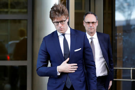 Alex van der Zwaan leaves after a plea agreement hearing at the D.C. federal courthouse in Washington, U.S., February 20, 2018. REUTERS/Yuri Gripas