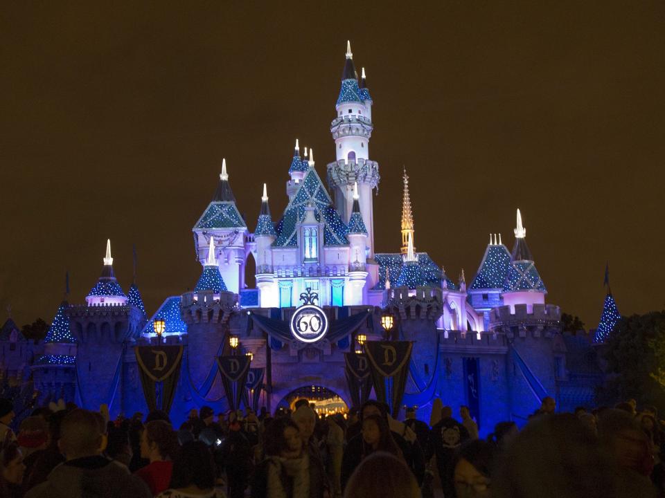 disneyland ca 60th anniversary castle.JPG