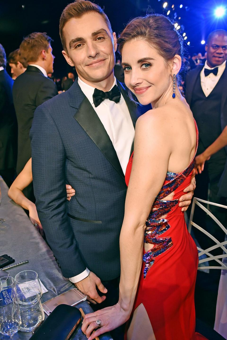 LOS ANGELES, CA - JANUARY 21: Actors Dave Franco (L) and Alison Brie pose during the 24th Annual Screen Actors Guild Awards at The Shrine Auditorium on January 21, 2018 in Los Angeles, California. 27522_007 (Photo by Kevin Mazur/Getty Images for Turner)