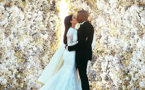 <p>Who can forget the extravaganza that was the Kimye wedding? The reality star and rapper started their nuptials in <a rel="nofollow noopener" href="http://www.travelandleisure.com/travel-guide/ile-de-france-paris" target="_blank" data-ylk="slk:Paris;elm:context_link;itc:0;sec:content-canvas" class="link ">Paris</a>, where they hosted a rehearsal dinner at the Palace of Versailles before jetting off to Florence, where they said their vows at Forte di Belvedere. </p>