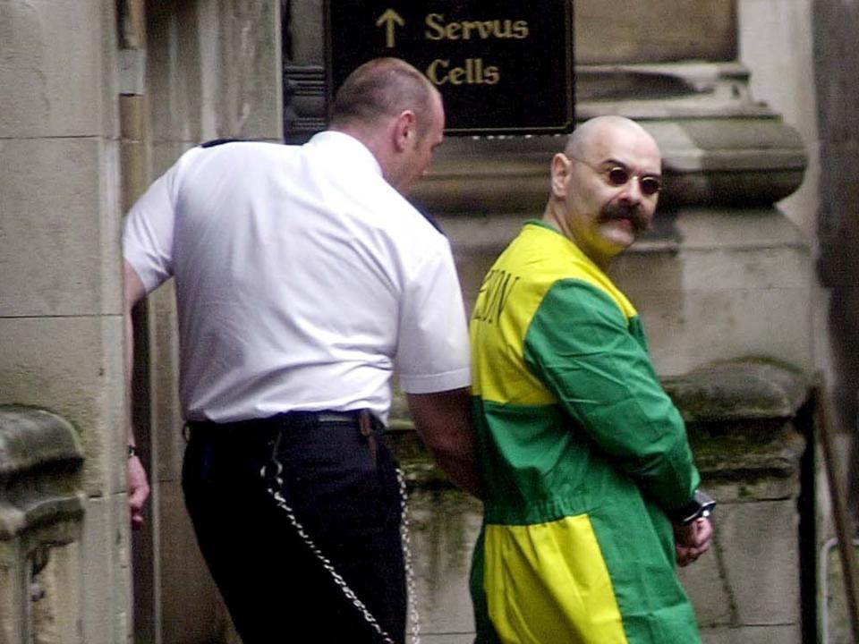 Charles Bronson outside Woodhill Prison Chapel in 2001: Rex