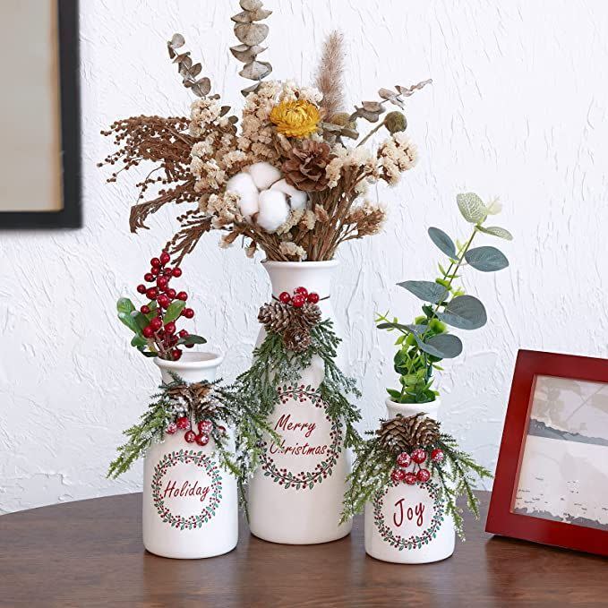 Ceramic Christmas Bottles, Set of 3