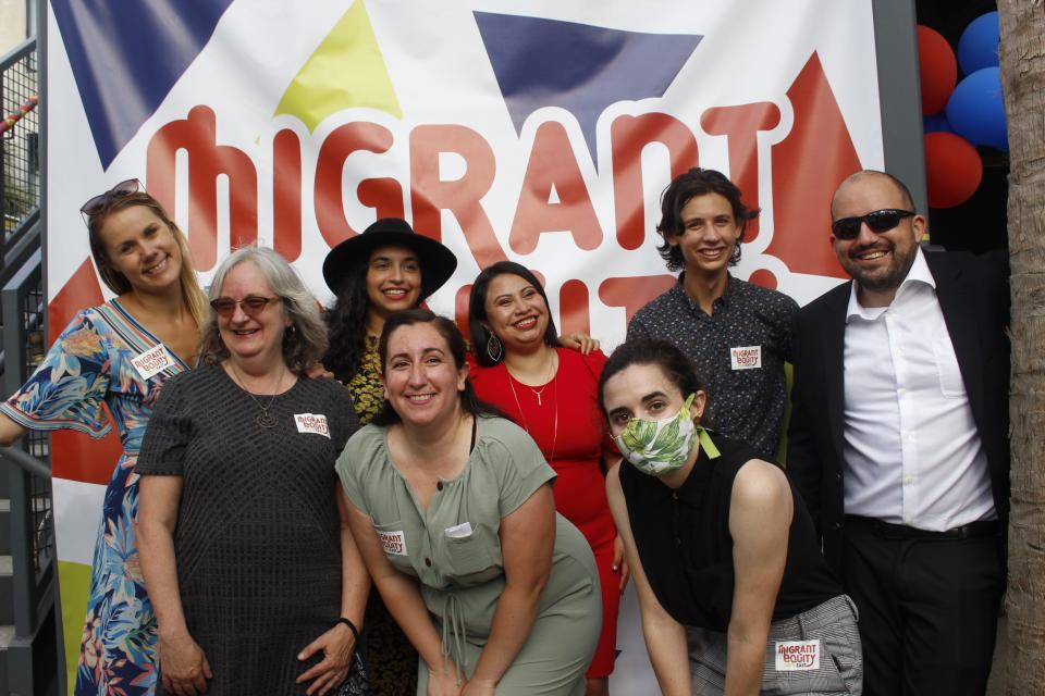 MESE Board, from left to right,: Kate Blair, Terri Thornton Davis, Tatiana Smith, Christina Magaña, Daniela Rodriguez, Claudia Edison, Devin McGrath, Luis Zaldivar.