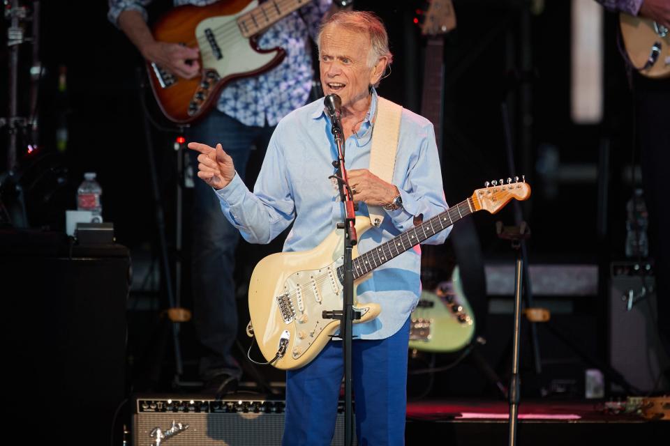 Al Jardine, with Brian Wilson's band, performs at Ak-Chin Pavilion in Phoenix on June 7, 2022.