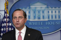 Health and Human Services Secretary Alex Azar speaks during a news conference with the coronavirus task force at the White House in Washington, Thursday, Nov. 19, 2020. (AP Photo/Susan Walsh)