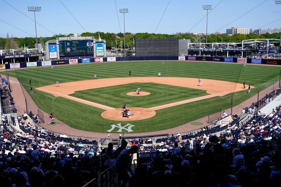 The New York Yankees' George M. Steinbrenner Field, which opened in 1996 in Tampa, is one of several spring-training facilities built by Grapefruit League teams in the 1990s.