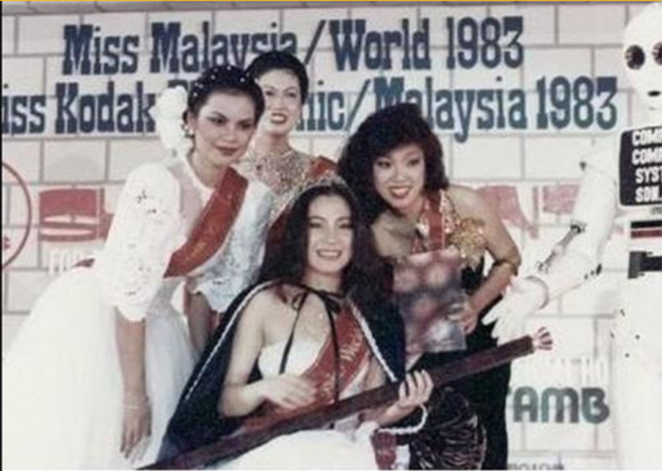 1983年，楊紫瓊參加馬來西亞小姐選美，奪得冠軍寶座。（翻攝自微博）