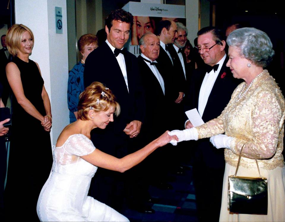 Dennis Quaid Chokes Up Looking Back at Parent Trap Premiere Pic With Natasha Richardson Queen Elizabeth