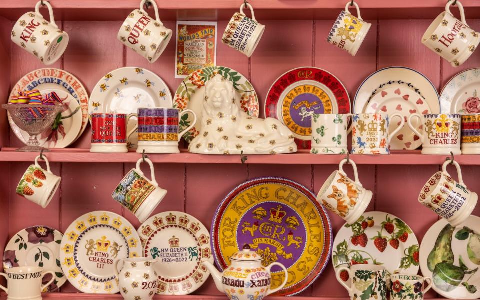 Emma Bridgewater with some of her Coronation crockery - Heathcliff O'Malley