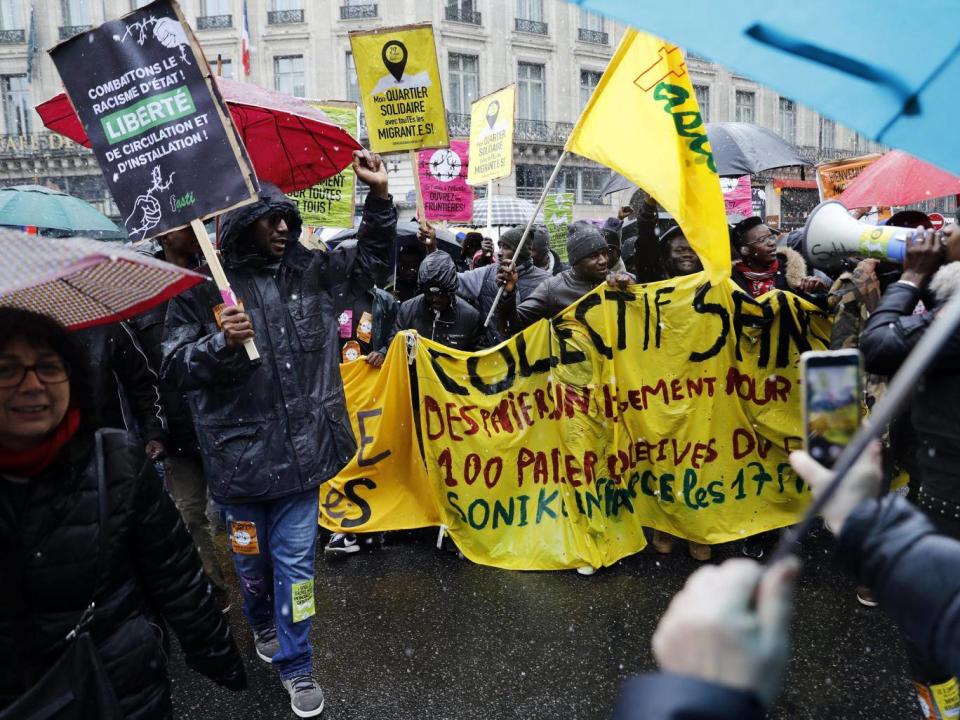 Protesters decry police brutality in Paris (EPA)